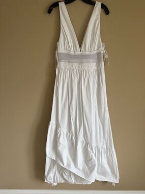Ramy Brook White Sleeveless V-Neck Maxi Dress